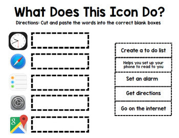 iPhone - iPad - Special Education - Life Skills - Worksheets - Unit One