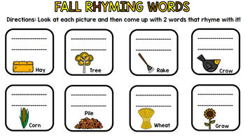Fall Literacy - Special Education - Life Skills - Print & Go - Reading - ELA