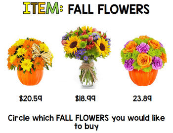 Fall Budget - Special Education - Shopping - Life Skills - Money - Autumn