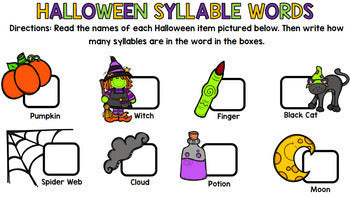 Halloween Literacy - Special Education - Life Skills - Print & Go - Reading