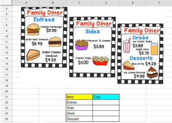 Google Sheets - Technology - Special Education - Practice Activities - Unit Two