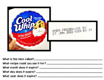 Life Skills - Expiration Dates - Special Education - Cooking - Reading - Unit 2