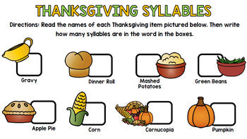 Thanksgiving Literacy - Special Education - Life Skills - Print & Go - Reading