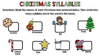 Christmas Literacy - Special Education - Life Skills - Print & Go - Reading