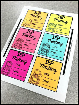 IEP Data - Special Education - Sticky Note Printables - Data Sheets