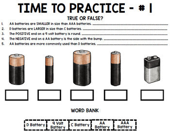 Life Skills - Batteries - Special Education - Electric - Task Cards - Reading