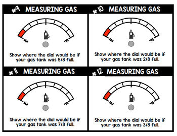 Life Skills - Reading Car Gauges - Task Cards - Driving - Speedometer - Gas