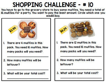 Grocery Shopping - Life Skills - Budget - Shopping Challenge - Money - Math
