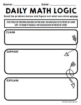 Special Education - Halloween - Warm Ups - Word Problems - Daily Math
