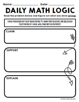 Special Education - Warm Ups - Easter - Word Problems - Daily Math - April