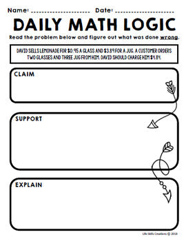 Special Education - Warm Ups - Summer - Word Problems - Daily Math - June