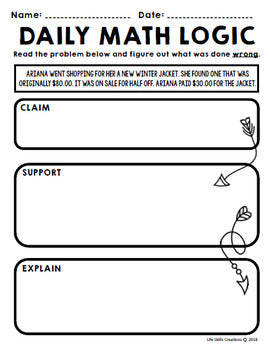 Special Education - Warm Ups - Word Problems - GOOGLE - Math - January - Winter