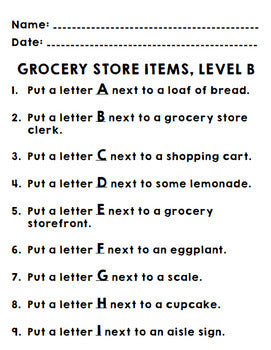 Life Skills - Special Education - Grocery Shopping - Road Sign - Coloring Pages