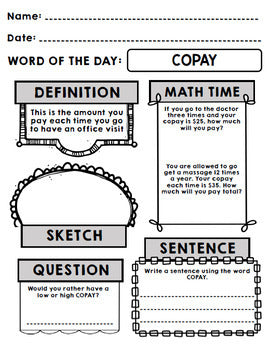 Life Skills - Medical Paperwork - Forms - Vocabulary - Word of the Day