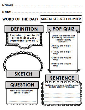 Life Skills - Medical Paperwork - Forms - Vocabulary - Word of the Day