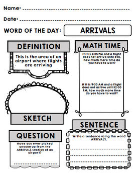 Life Skills - Travel - Airplane - Vocabulary - Word of the Day