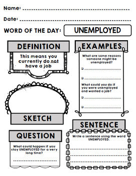 Life Skills - Word of the Day - Vocabulary - BUNDLE - Special Education