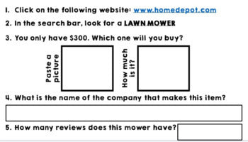 Life Skills - Online Shopping - Google - Math - Distance Learning - BUNDLE