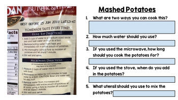 Life Skills - Reading - Cooking - Food Directions - Special Ed - BUNDLE - GOOGLE