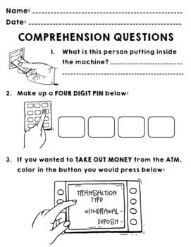 Life Skills - Special Education - How to Use an ATM - Laundry - Coloring Pages
