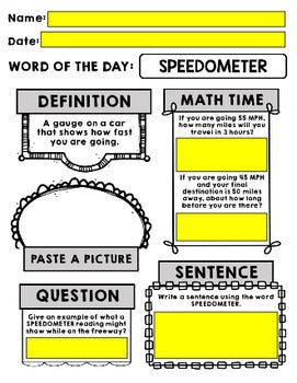 Life Skills - Cars - Driving - Vocabulary - Word of the Day - Distance Learning