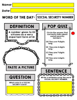 Life Skills - Medical Paperwork - Forms - Vocabulary - Word of the Day - GOOGLE