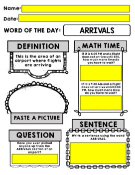 Life Skills - Travel - Airplane - Vocabulary - Word of the Day - GOOGLE