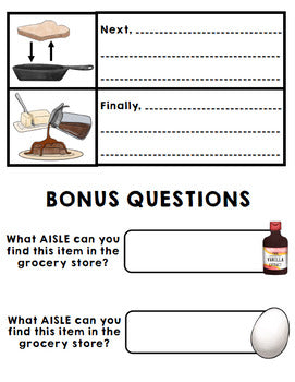 Life Skills Visual Recipes - Reading - Special Education Cooking - Autism Unit 2