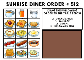 Job Skills - Life Skills - Complete the Order - GOOGLE - Breakfast Order