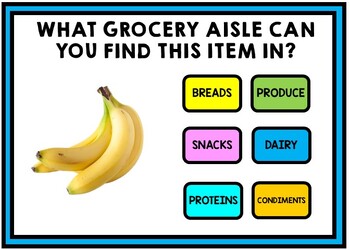 Life Skills - BOOM CARDS - Grocery Shopping - Special Education Reading - BUNDLE