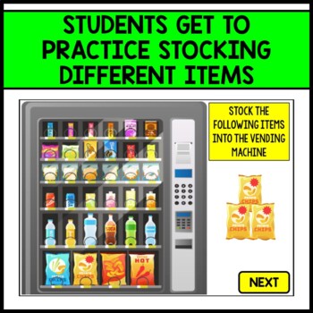 Life Skills - Virtual Field Trip - Vending Machine - BOOM CARDS - CBI - Jobs
