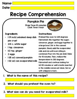 Thanksgiving - Recipes - Special Education - Life Skills - Cooking - GOOGLE