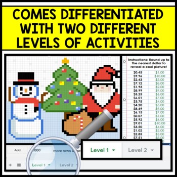 Life Skills - Money Dollar Up - Mystery Pixel Art - Google Sheets - Christmas