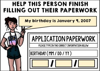 Life Skills - Typing Practice - Forms - Job Paperwork - GOOGLE Technology Skills