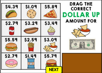 Life Skills - Menu Math - Money - Budget - Dollar Up - BOOM CARDS - Unit 2