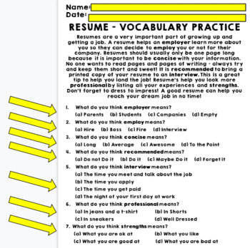 Life Skills - Job Skills - Resume Writing - Special Education - GOOGLE