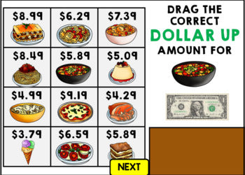 Life Skills - Menu Math - Money - Budget - Dollar Up - BOOM CARDS - Unit 5