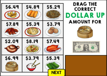 Life Skills - Menu Math - Money - Budget - Dollar Up - BOOM CARDS - Unit 6