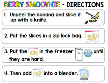 Visual Recipe - Life Skills - GOOGLE - Summer - Smoothie - July - Autism