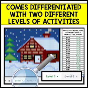 Life Skills - Money Dollar Up - Pixel Art - Google Sheets - Winter - Math