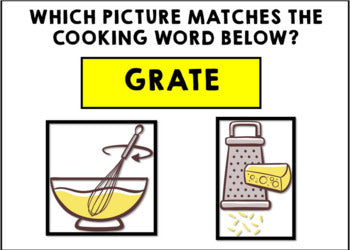 Life Skills - Cooking Vocabulary - BOOM CARDS - Recipe - Food Prep