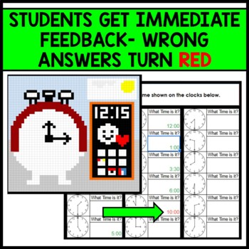 Life Skills - Time - Mystery Pixel Art - Google Sheets - Analog Clock