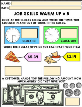 Life Skills - Job Skills - Warm Ups - Vocational Skills GOOGLE - Fast Food Jobs