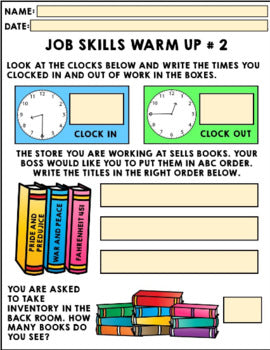 Life Skills - Job Skills - Warm Ups - GOOGLE Vocational Skills - Bookstore Jobs