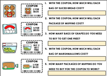 Life Skills - Shopping - Coupons - Money - GOOGLE - Grocery Store - Unit Five
