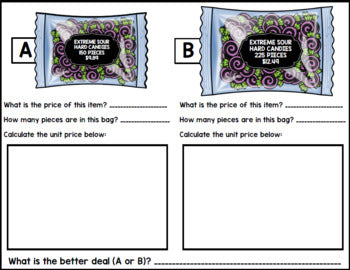 Life Skills - Halloween Comparison Shopping - Unit Price - Money - Math