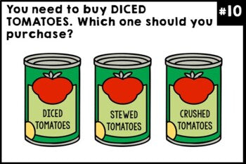Life Skills - Grocery Store Shopping - Task Cards - Special Education - GOOGLE