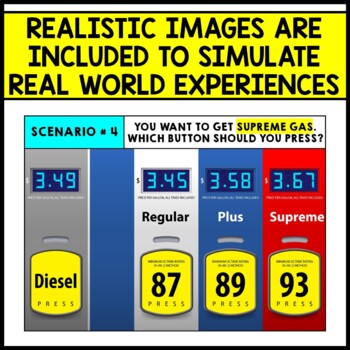 Life Skills - Getting Gas - Cars - Special Education - Boom Cards