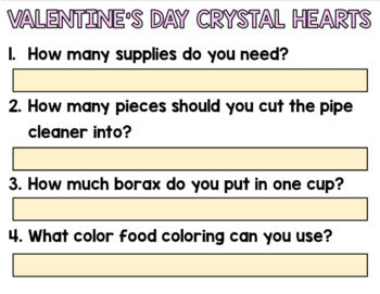 Valentine's Day - Science - Crystal Hearts - STEM - Special Education - GOOGLE
