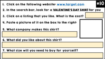 Life Skills - Online Shopping - Google - Math - Reading - Valentine's Day